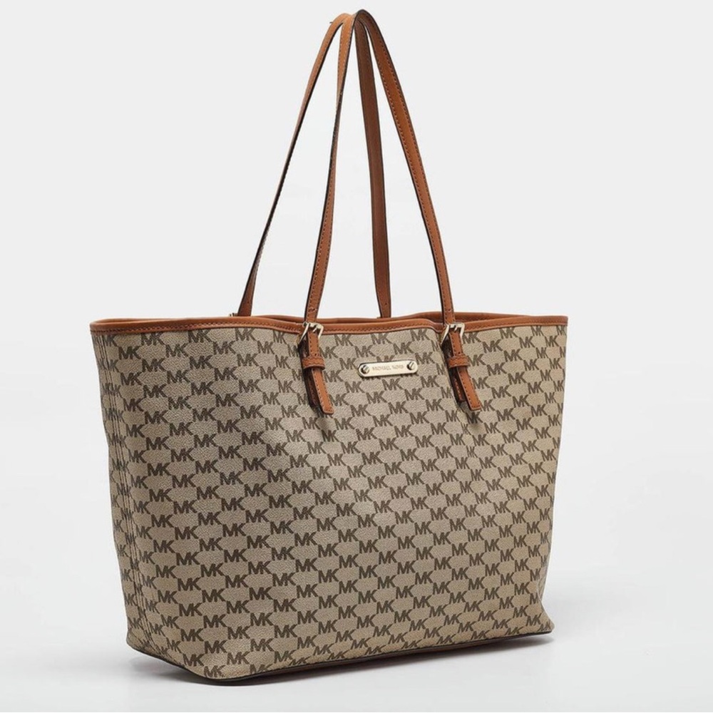 Michael Kors Tan and Brown Logo Tote - Picture 2 of 7